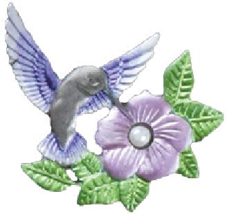 Hummingbird and Flower Pin